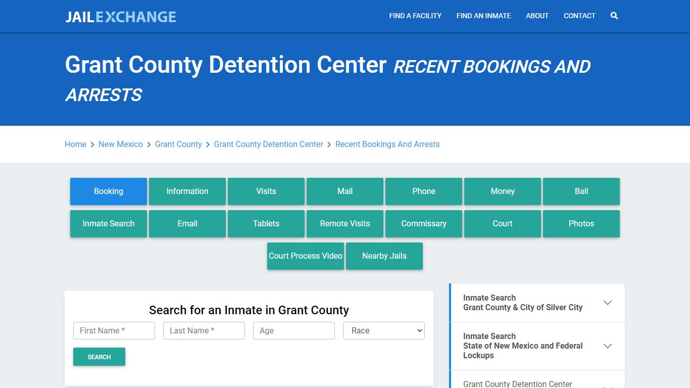 Grant County Detention Center Recent Bookings And Arrests - Jail Exchange